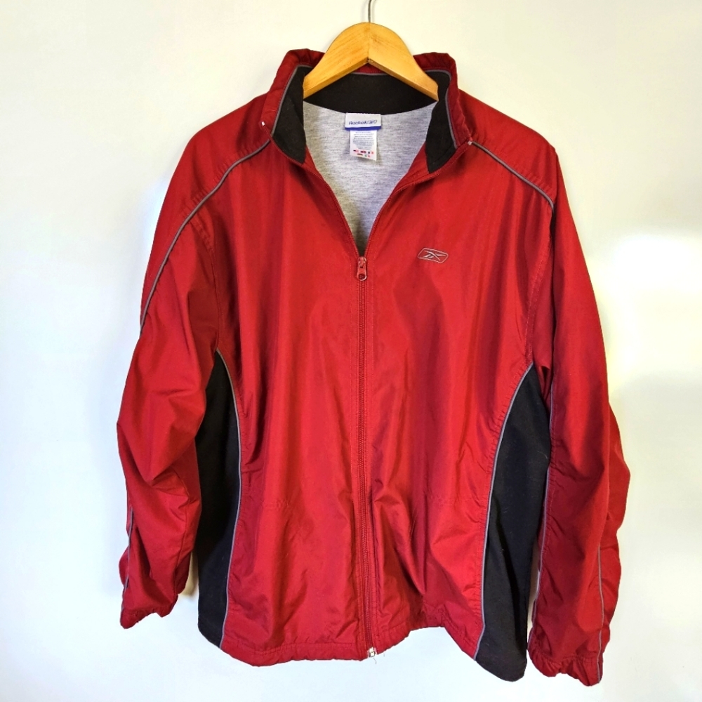 Vintage 90s Red Reebok Retro Windbreaker Jacket Large